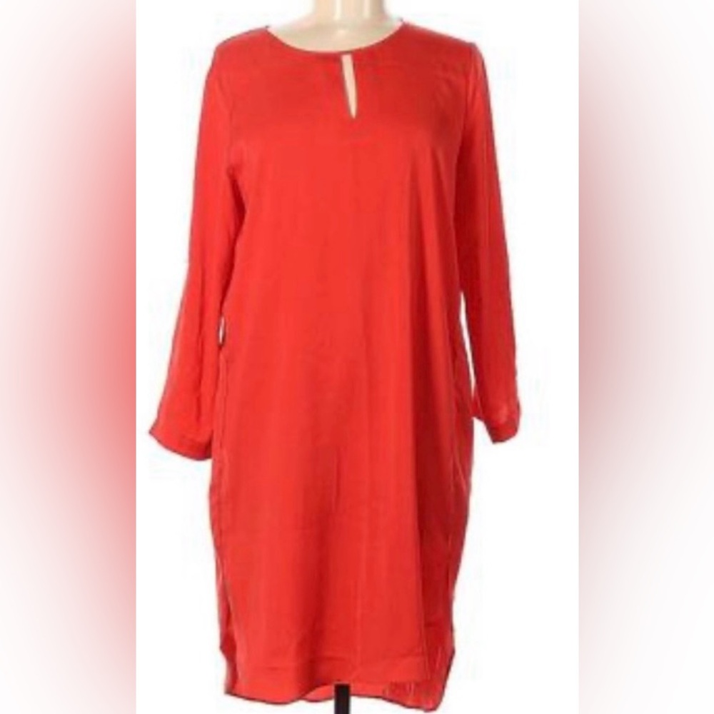 Massimo: Long tunic blouse long sleeves dress keyhole front  XL pull over dress